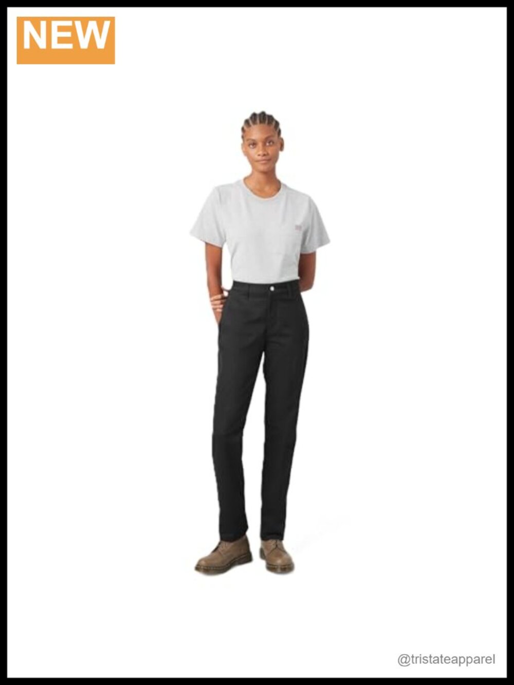 Women's Super Flex Twill Straight Leg Work Pants Mid Rise